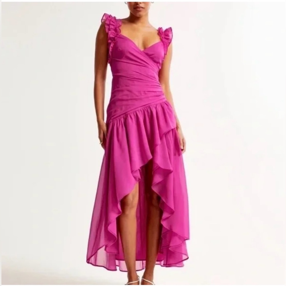 Abercrombie & Fitch Vibrant Pink High Low Dress